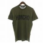 ディースクエアード DSQUARED2 Tシャツ カットソー 半袖 クルーネック ロゴプリント XS カーキ 黒 ブラック /NW10 メンズ