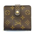 ルイヴィトン LOUIS VUITTON モノグラム コンパクトジップ 二つ折り財布 ウォレット ラウンドファスナー キャンバス 総柄 茶 M61667