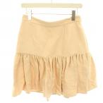 ミュウミュウ miumiu 2017年製 ティアード ミニ スカート ひざ丈 フレア 42 L ベージュ MG1116 /YT レディース