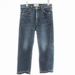  Ford Mill zFORDMILLS LEE Denim брюки длинный ji- хлеб джинсы бахрома cut off M синий голубой /MM женский 