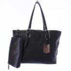 ロンシャン LONGCHAMP LM Cuir TOTE BAG トートバッグ ハンドバッグ 総柄 レザー ポーチ付き 黒 ブラック /KH レディース