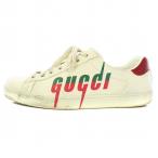 GUCCI 19AW エースブレード スニーカー ローカット レザー ダメージ加工 10 29cm 白 ホワイト 赤 レッド 緑 グリーン 576137