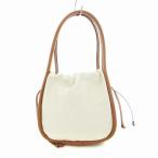 ザラ ZARA ハンドバッグ キャンバス レザー 巾着 鞄 ベージュ /MM レディース