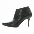 ジミーチュウ JIMMY CHOO ブーティー ショートブーツ ポインテッドトゥ ハイヒール レザー 36.5 23.5cm 黒 ブラック /BB レディース
