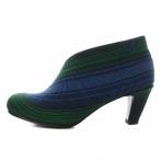 ユナイテッドヌード UNITED NUDE FOLD MID ブーティ ヒール 38 24.0cm 24.5cm 青 ブルー 緑 グリーン /AN2 レディース