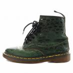 ドクターマーチン DR.MARTENS ショートブーツ クロコ型押し レザー 25.0cm 緑 グリーン 黒 ブラック /AN5 メンズ