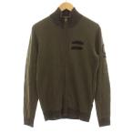 ディーゼル DIESEL ニットジャケット カーディガン ジップアップ ウール混 麻 リネン混 M カーキ /KU メンズ