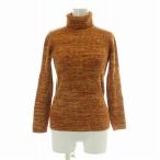 ミュウミュウ miumiu ニット セーター 長袖 タートルネック ウール リブ 36 オレンジ /BB レディース