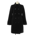バーバリーブルーレーベル BURBERRY BLUE LABEL スタンドカラーコート アウター ミドル アンゴラ混 38 黒 FNF17-784-09 レディース