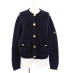 プラダ PRADA 23AW ニットカーディガン 長袖 ウール 36 ネイビー P25L91 /KH レディース