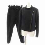 ヴィヴィアンタム VIVIENNE TAM コットンジャガードライダース ハイウエストジャガードパンツ セットアップ シングル 40 黒