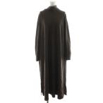 ヴェルメイユ パー イエナ VERMEIL par iena ニットワンピース ロング丈 長袖 バックリボン ウール 茶 ブラウン