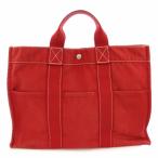 エルメス HERMES フールトゥ トートMM トートバッグ キャンバス 赤 /TK ■OH レディース