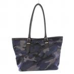 エーケーエム AKM トートバッグ ハンドバッグ ナイロン レザー 切替 カモフラ 迷彩柄 紺 ネイビー 黒 ブラック /BB メンズ