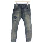 ディーゼル DIESEL KROOLEY-NE デニムパンツ ジーンズ ジップフライ USED加工 28 インディゴ /BM メンズ