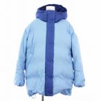 ユニクロ UNIQLO MARNI オーバーサイズダウンコート 457941 フード バイカラー ジップアップ ナイロン L 水色 青 ブルー