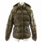 モンクレール MONCLER ベレンジェール BERENGERE ダウンジャケット フード ロゴ アウター 0 カーキ 49394 50 68950 /AN22 レディース