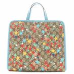 グッチ GUCCI GGスプリーム チルドレンズ ハンドバッグ 星 スター レザー 水色 ライトブルー ベージュ 605614 /AN5 ●D ■OH