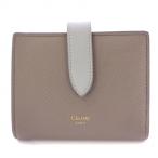セリーヌ CELINE Small Strap Wallet スモールストラップウォレット エッセンシャル 二つ折り財布 コンパクト レザー ロゴ グレージュ