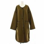 未使用品 カスタネ Kastane パイピングガウンコート ノーカラーコート ロング F カーキ KAS873 /HN レディース