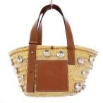 ロエベ LOEWE バスケットバッグ スモール ビジュー かごバッグ ハンドバッグ ナチュラル ブラウン /KH ■OH レディース