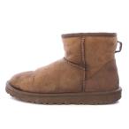 アグ オーストラリア UGG australia CLASSIC MINI クラシックミニ ムートンブーツ ショート スエード ロゴ US7 24cm 茶 ブラウン