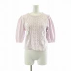 ファーファー furfur 24SS リボン刺繍ニットトップス 半袖 F ピンク RWNT241095 /NQ レディース