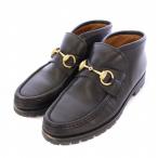 グッチ GUCCI ホースビット モカシン ローファー ローヒール タンクソール レザー 36.5 黒 ブラック 104 0088 /BB レディース