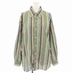 シンゾーン ダディーシャツマルチ DADDY SHIRTS MULTI ブラウス ボタンダウン 長袖 ストライプ柄 FO 緑 白 23MMSBL08 レディース