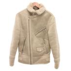 ショッピングzara ザラ ZARA フェイクムートン ボア コート ジャケット S アイボリー /FF レディース
