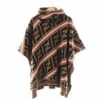フェンディ FENDI KIDS ズッカ柄 ポンチョ フード ウール 3 ピンク 黒 ブラック 茶 ブラウン /AN23 キッズ