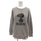  Peanuts PEANUTS × Harris твид Harris Tweed тренировочный футболка L серый Snoopy /FF женский 
