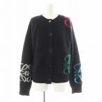 ロエベ LOEWE 22AW アナグラム インターシャ ウール カーディガン S 黒 ブラック S359Y16K23 /AN50 レディース