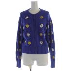 ファーファー furfur 22AW フラワー刺繍カーディガン ニット 長袖 F 青 ブルー 白 ホワイト RWNT224024 /RO レディース