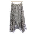 ルシェルブルー LE CIEL BLEU Sheer Gingaham Pleated Skirt シアーギンガムプリーツスカート フレア マキシ ロング チェック柄 黒 白