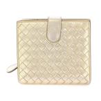 ボッテガヴェネタ BOTTEGA VENETA イントレチャート 二つ折り財布 コンパクトウォレット レザー ゴールドカラー /BB ■OH レディース