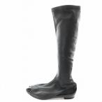 シャネル CHANEL ココマーク ショートブーツ アーモンドトゥ 切替 レザー エナメル 39.5 黒 ブラック /AN13 レディース