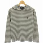 ポロ ラルフローレン POLO RALPH LAUREN 子供服 カットソー ボーダー フード スモールポニー 長袖 10-12 グレー 0200001542