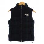 ノースフェイス パープルレーベル ダウンベスト ジャケット ジップアップ ロゴ チェック柄 XS 緑 紺 メンズ