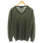 カナダグース CANADA GOOSE Mcleod V Neck Sweater ニット セーター 長袖 ワッペン 切替 ウール XL カーキ 6965M /AN22 メンズ