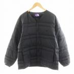 ノースフェイス パープルレーベル ダウン カーディガン Down Cardigan ダウンジャケット ロゴ刺繍 アウター L 黒 ND2254N