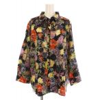 ポールスミス PAUL SMITH シャツ ブラウス 長袖 花柄 総柄 46L 黒 マルチカラー 220-5BLPSIA0611 /YM レディース