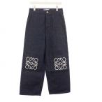 ロエベ LOEWE ANAGRAM BAGGY JEANS アナグラム バギージーンズ デニムパンツ ワイド 38 インディゴ S359Y11XB0 /KH レディース