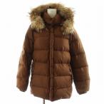 モンクレール MONCLER ダウンジャケット フード ファー ナイロン アウター 00 茶 ブラウン 49353 97 68959 /AN48 レディース
