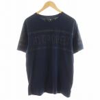 ショッピングハイドロゲン ハイドロゲン HYDROGEN Tシャツ カットソー 半袖 ロゴ ラインストーン L 紺 ネイビー /AN22 メンズ