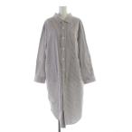 ショッピングジムフレックス ジムフレックス Gymphlex シャツワンピース マキシ ロング ストライプ 長袖 14 茶 ブラウン 白 ホワイト 19S-WS-002 /RO レディース