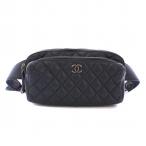 シャネル CHANEL マトラッセ ウエストバッグ ボディバッグ ココマーク カーフレザー グレー A57887 26番台 /KH ■OH レディース