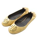  Tory Burch TORY BURCH балетки плоская обувь Logo раунд tu Gold металлические принадлежности кожа 8 Gold цвет 