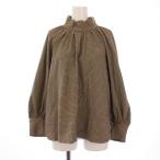 未使用品 ドレステリア DRESSTERIOR シャツ ブラウス 長袖 ハイネック 千鳥格子 38 茶 085-85110 /BM レディース