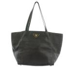 プラダ PRADA トートバッグ レザー トライアングルロゴ 黒 ブラック BR5092 /KU ■OH レディース
